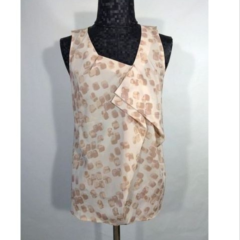 Loft Blouse Light Sleeveless Beige Size Small